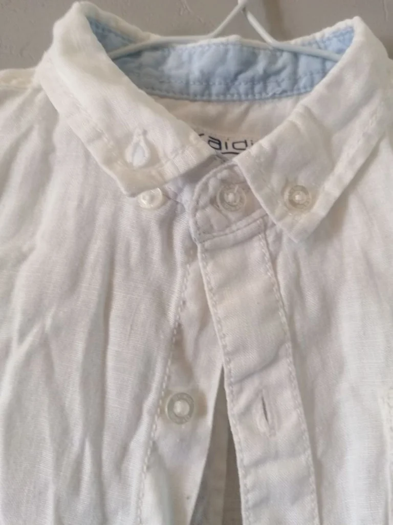 Camisa de manga curta lin Obaïbi menino branco – photo 3